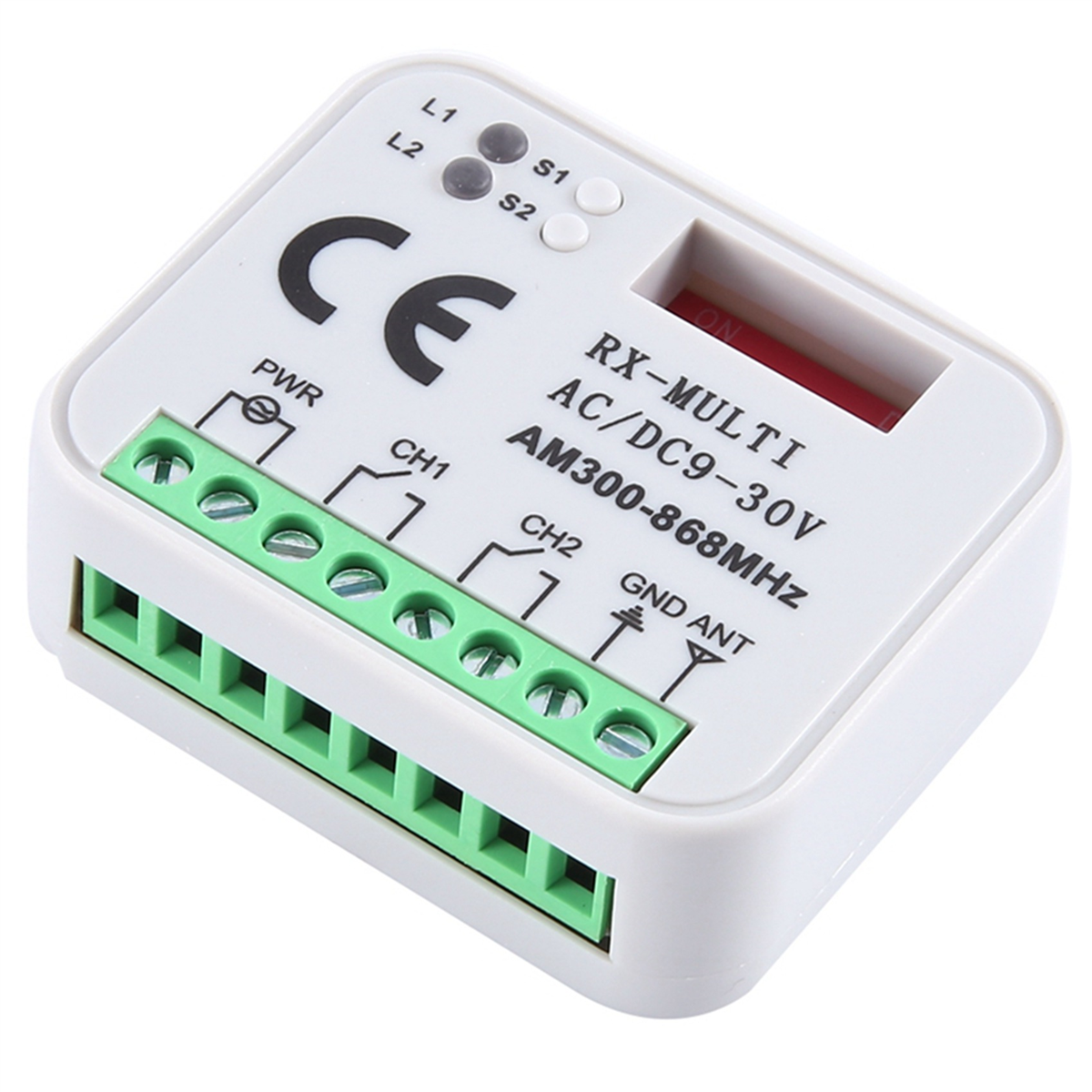 Universal RX Multi Frequency 300-868MHz Receiver 2CH 12V 24V Relay Module Garage Door Remote Control 433.92MHz 868MHzJAS