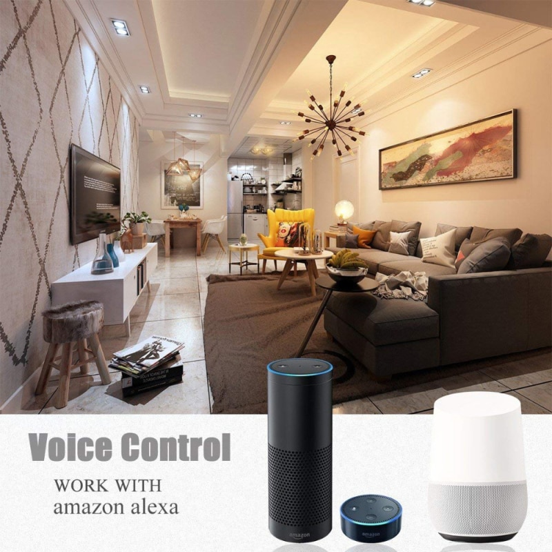 Wireless Smart Bulb Lighting Lamp 15W B22/E27 Magic Light Bulb Dimmable WIFI Downlight Changing App Control Alexa/Google Home