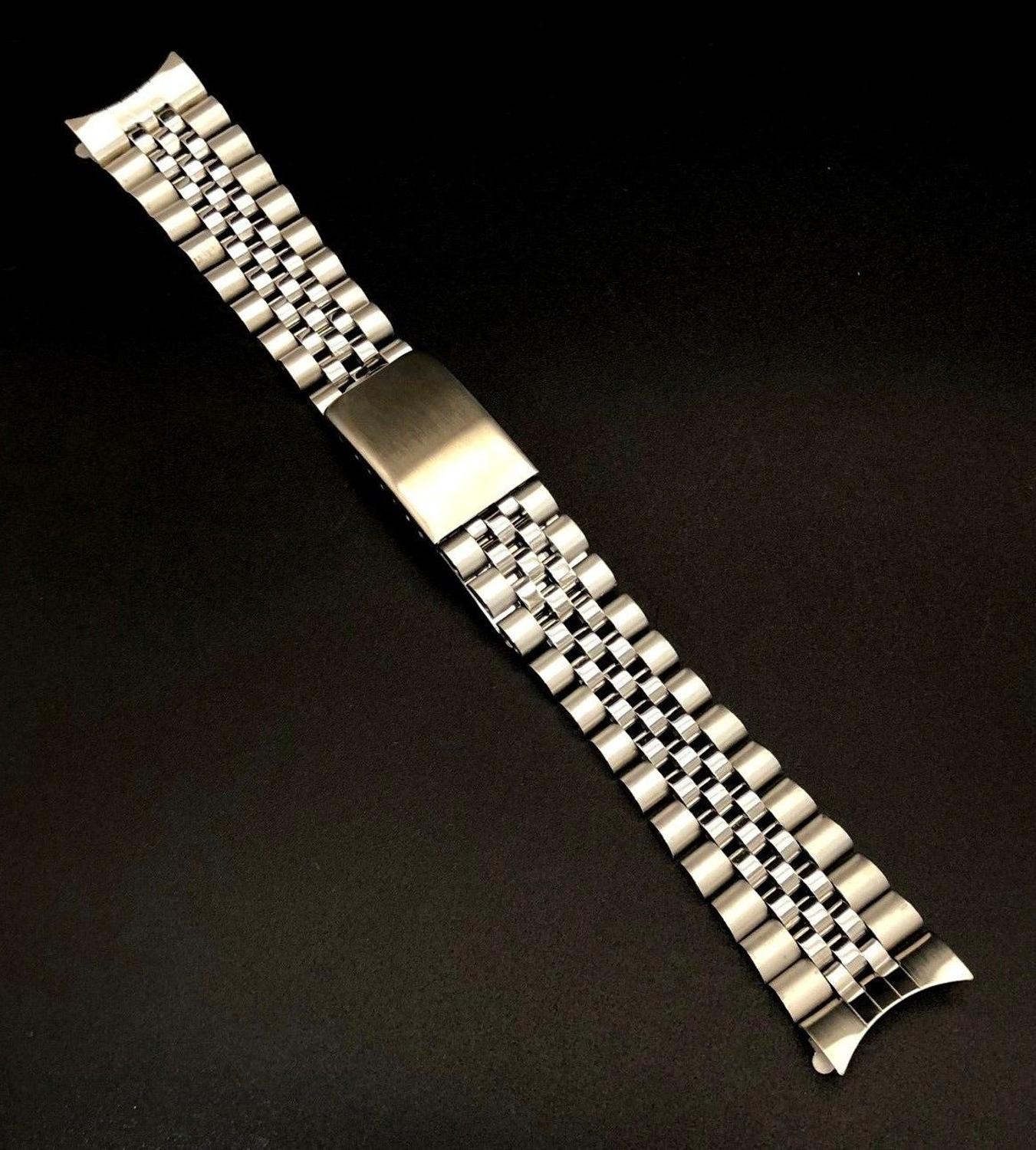 18mm Stainless Steel Curved End Jubilee Watch Strap Band Fit For Seiko5