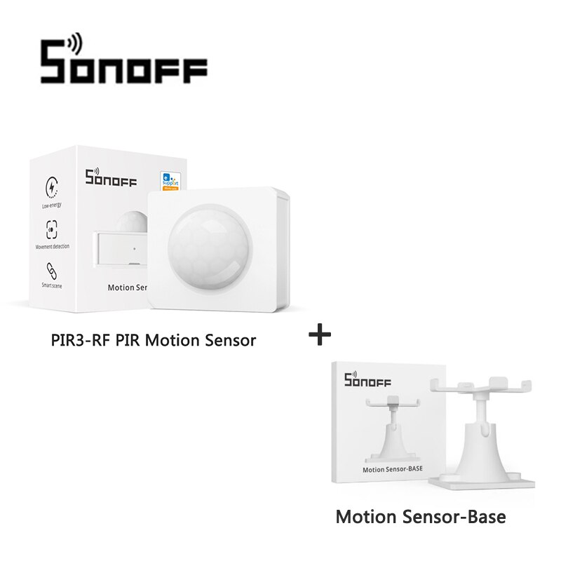 SONOFF PIR3-RF PIR Motion Sensor Smart Scenes Alert /Normal Mode Notification eWelink APP Work With SONOFF 433MHz RF Bridge R2: Sensor With Base