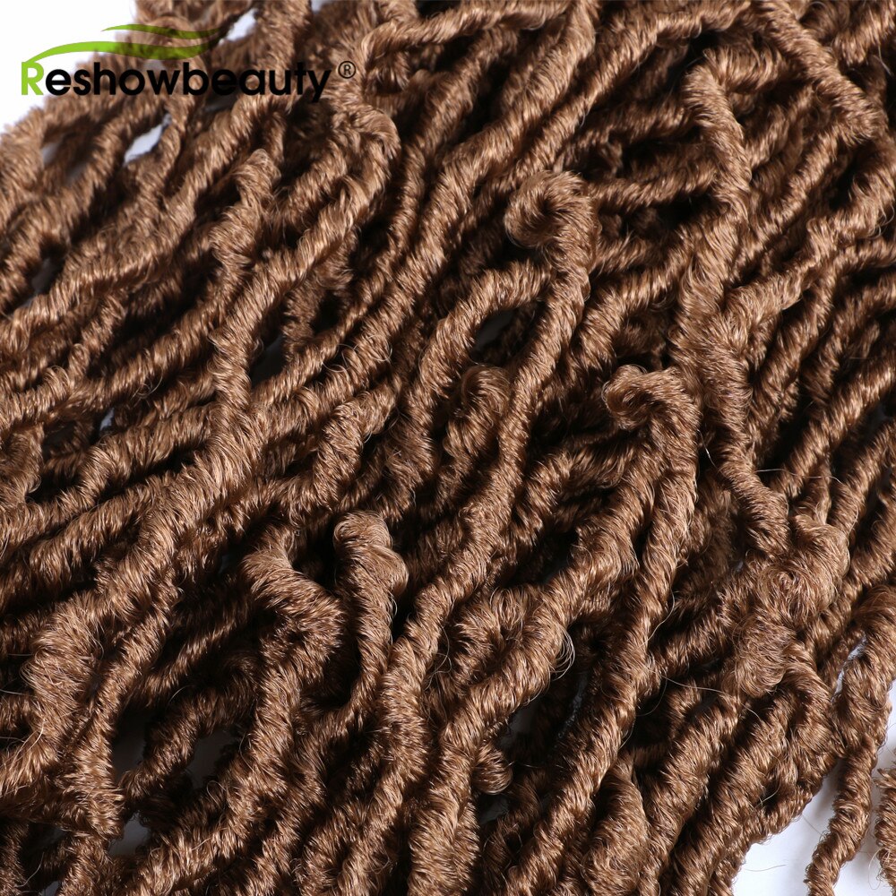 Synthetic Crochet Braids Nu Locs Faux Locs 24 inches Curly Reshowbeauty 20 Strands/Pack 110 Gram Pure/Ombre