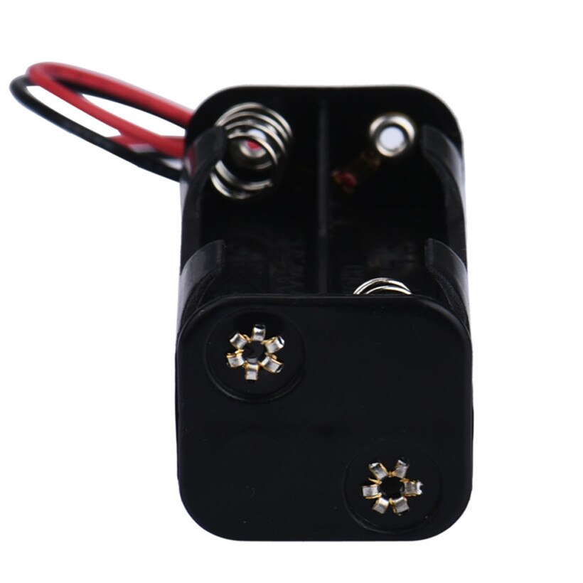 2-slot 4 x AAA Battery Back To Back Holder Case Box With Wire Leads 0814