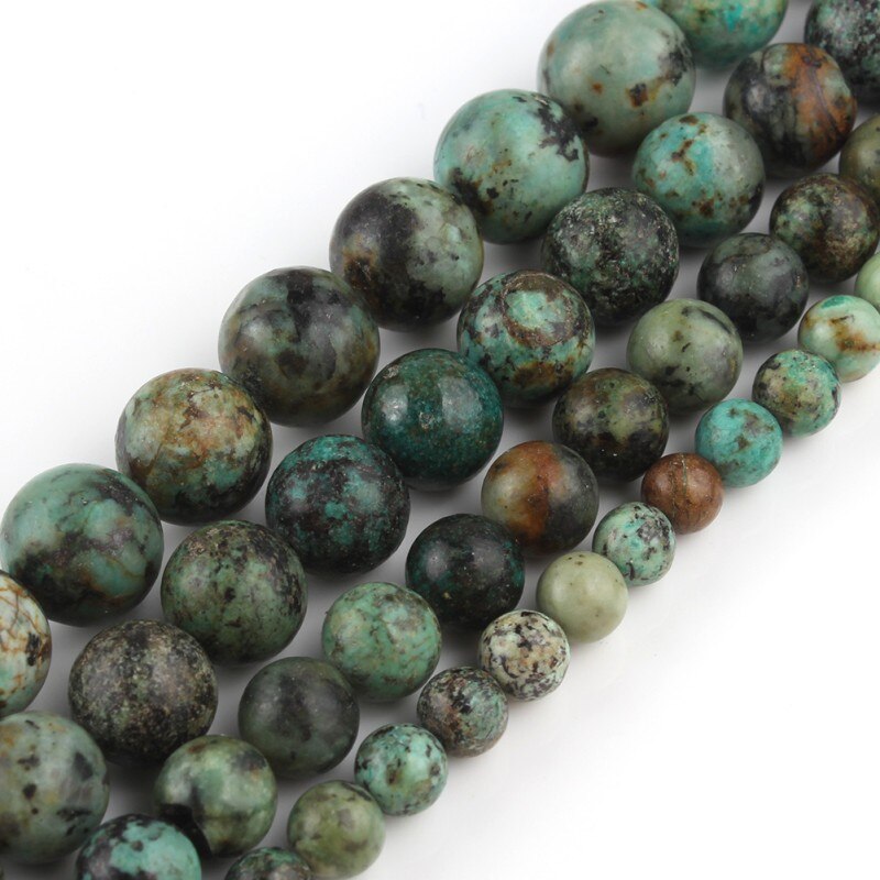 Natursten afrikanske turkisperler runde løse perler til smykker, der fremstiller armbånd halskæde 4/6/8/10mm 15 tommer diy smykker