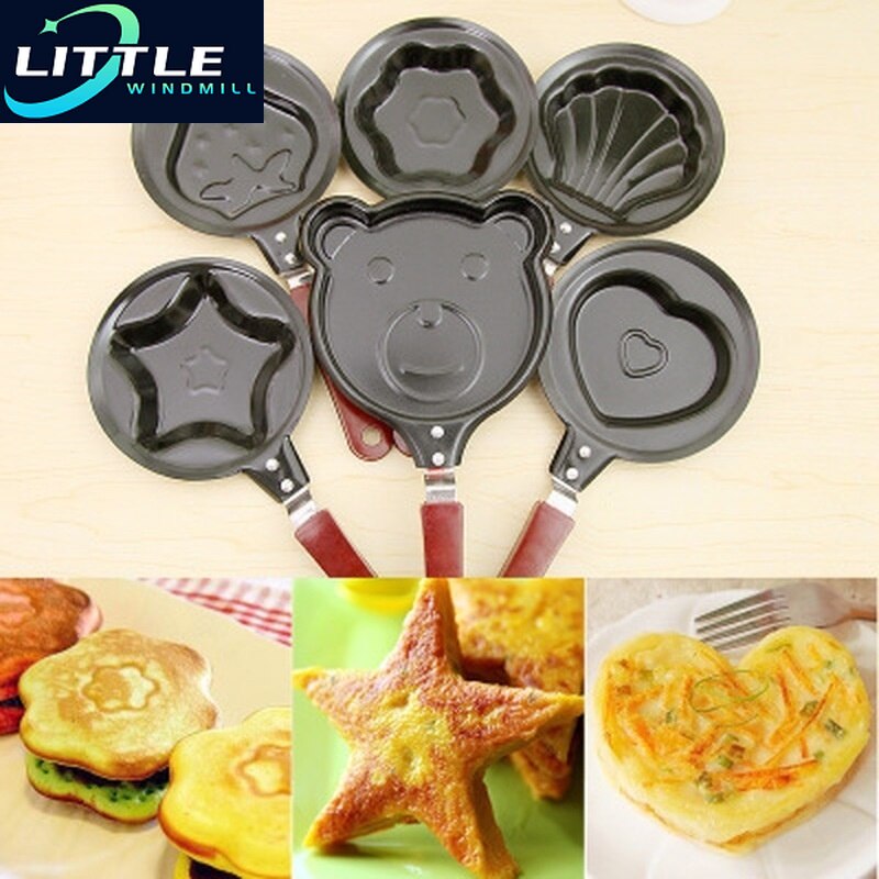 Mini sartén de tortilla con dibujos animados divertidos, sartén antiadherente para desayuno, huevos, tortitas, utensilios de cocina, Wok