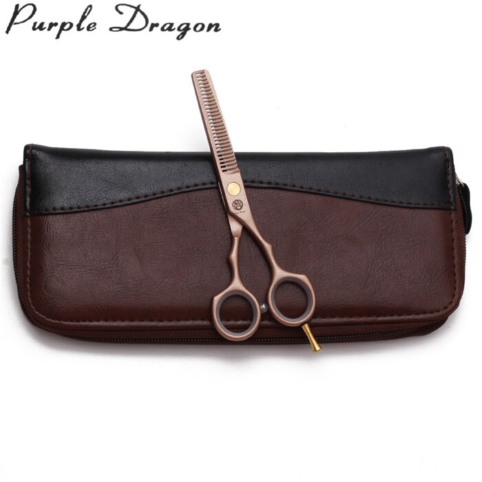 Z1104 5.5" 16cm JP Purple Dragon Rose Gold Scissors For Hairdresser Cutting Shears Thinning Scissors Hair Scissors: Z1104 Jin T 5.5YY