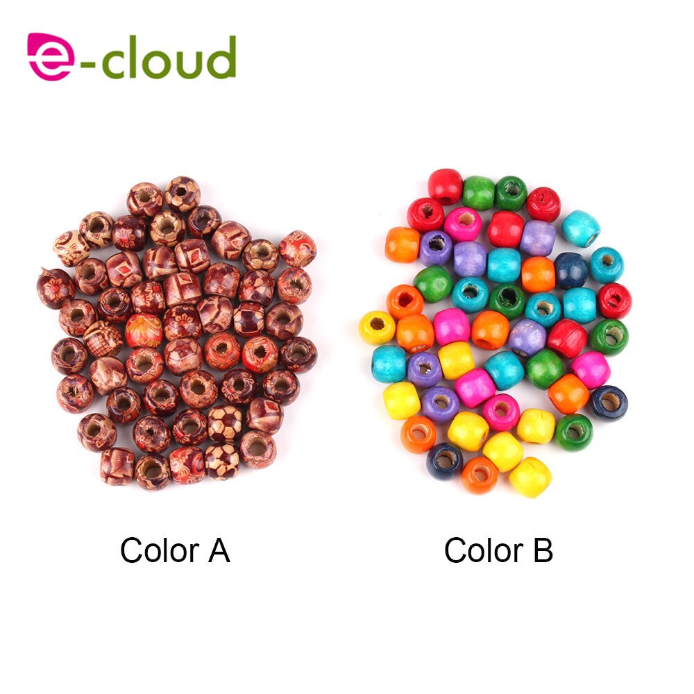 100 Stks Dreadlock Kraal Houten Haar Kralen Vlechten Grote Gat Dreadlock Kraal Ring Buizen Voor Vlechten Haarverlenging Accessoires