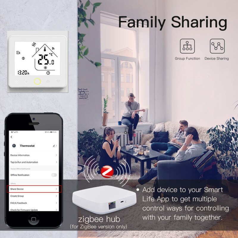 ZigBee Thermostat intelligent eau/chauffage électrique par le sol eau/chaudière à gaz Modules d'automatisation du régulateur de température Programmable