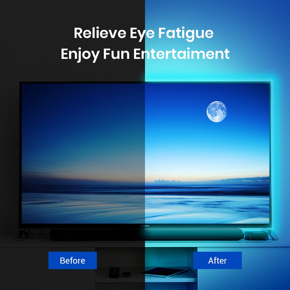 BroadLink 3m Smart Wireless Led Light Strip, cuttable led rechargeable light strips Works With Google Home & Alexa