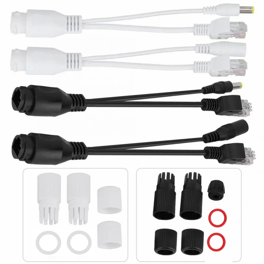CCTV Passive POE Adapter Cable 12-48V Power Over Ethernet POE Injector Waterproof For IP Security Camera