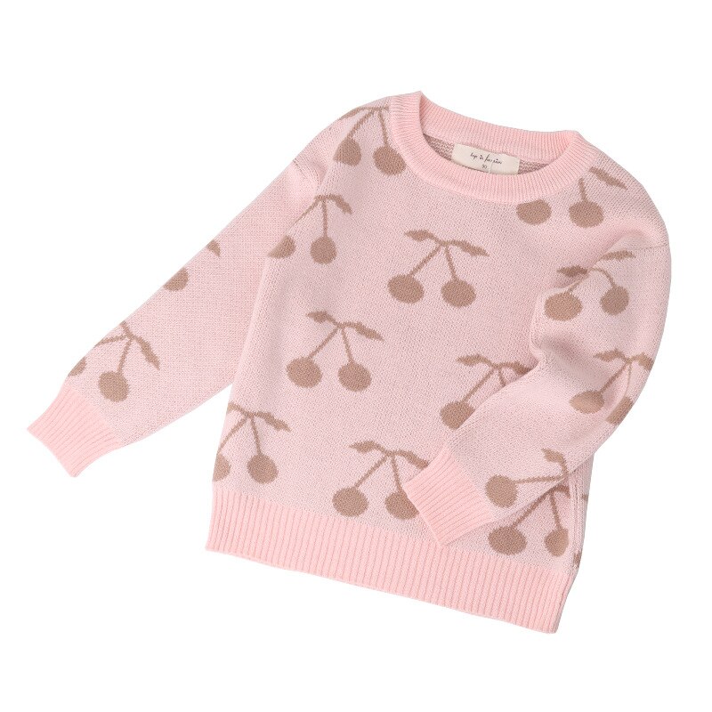 BP Style cerise modèle rose et bleu pull haut pour bébé fille enfants cerise tricoté pull chemise