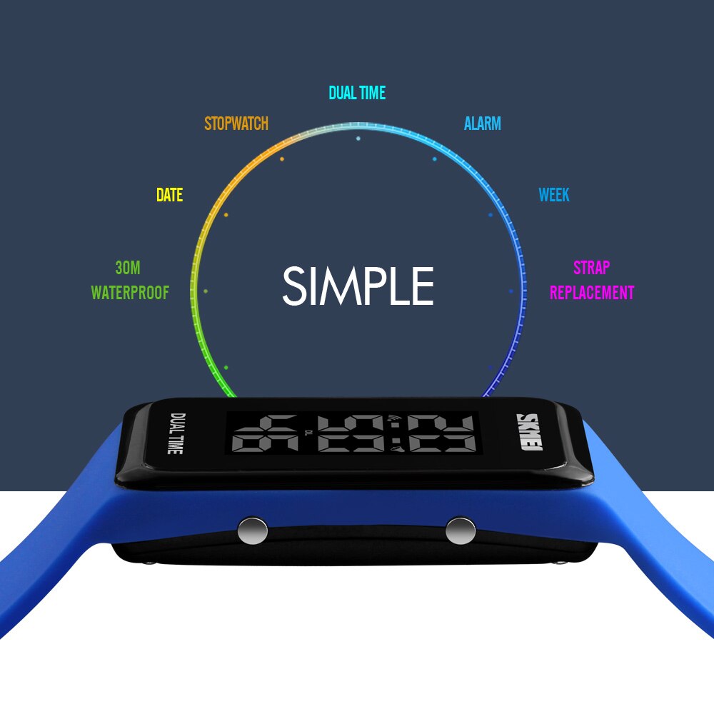 SKMEI Vrouwen Sport Horloges LED Elektronische Digitale Horloges Waterdichte Outdoor Sport Vrouwen Polsbandje Horloge