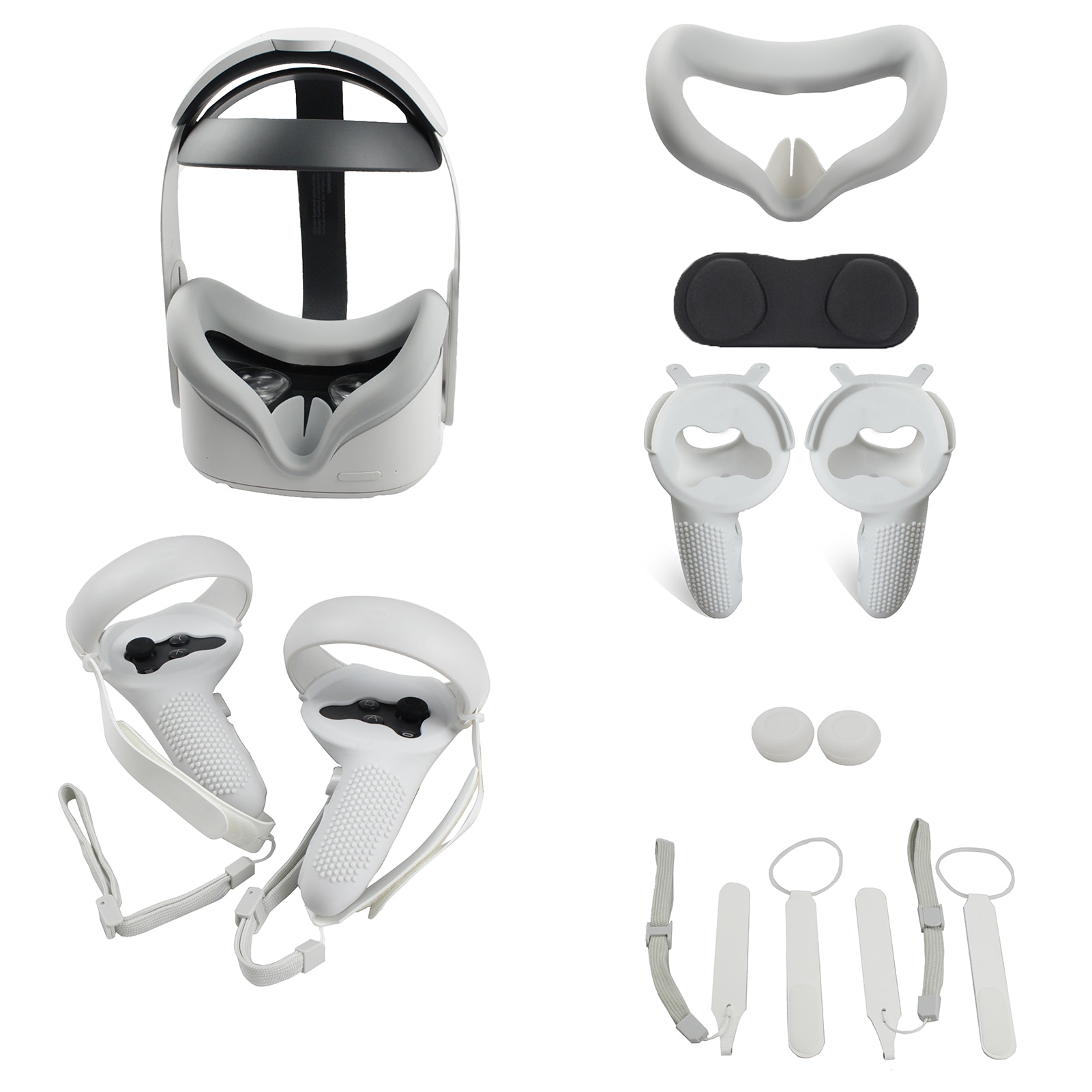 6 pz/set copertura della maschera di protezione dell&#39;occhio del casco di gioco per Oculus Quest 2 VR occhiali cuffia maniglia copertura protettiva per gli accessori qu2