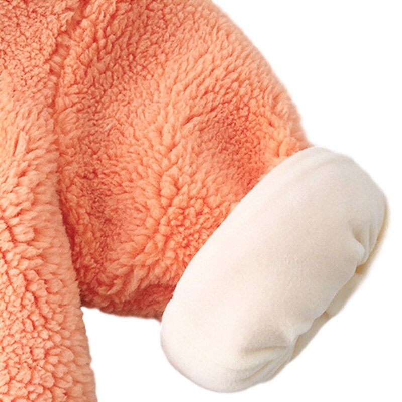 Herfst Winter Baby Jas Jongens Meisjes Pluche Verdikking Warme Bont Baby Hooded Lange Mouwen Katoenen Jas Cartoon