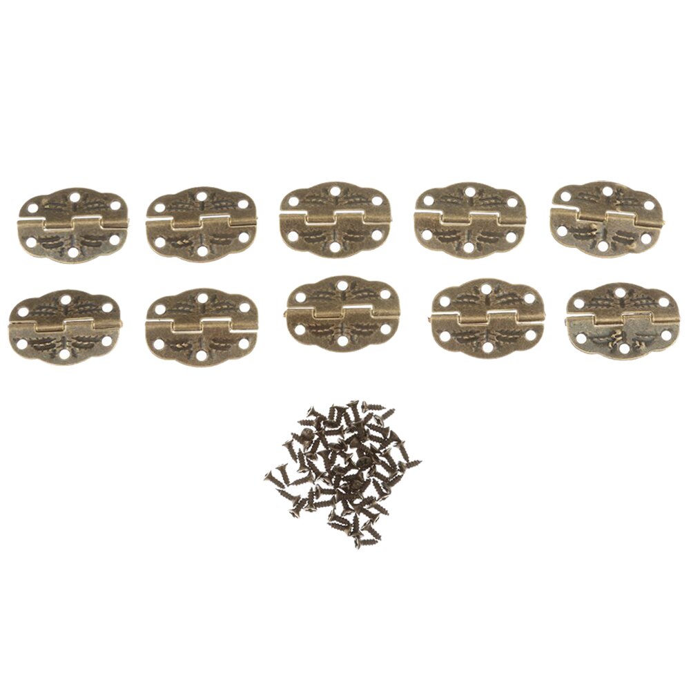 ELEG-10pcs Antiek Brons Legering Scharnier Voor Diy Ambachten Kleine Lade Sieraden Doos