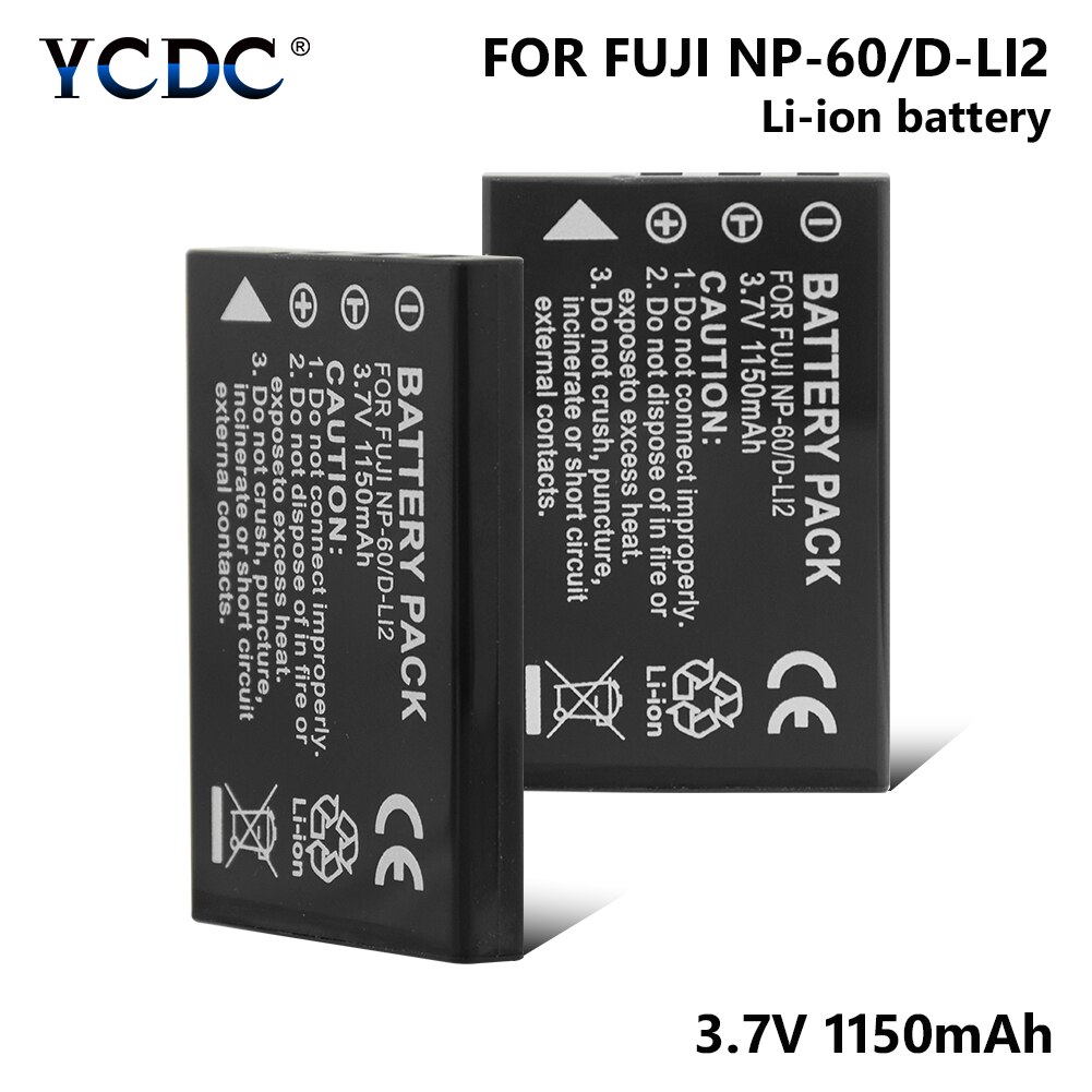 1/2 Stuks NP-60 NP60 Np 60 Camera Batterij 1150Mah Lithium Batterij Voor Olympus LI-20B / Pentax D-LI2/Ricoh DB-40/Casio NP-30