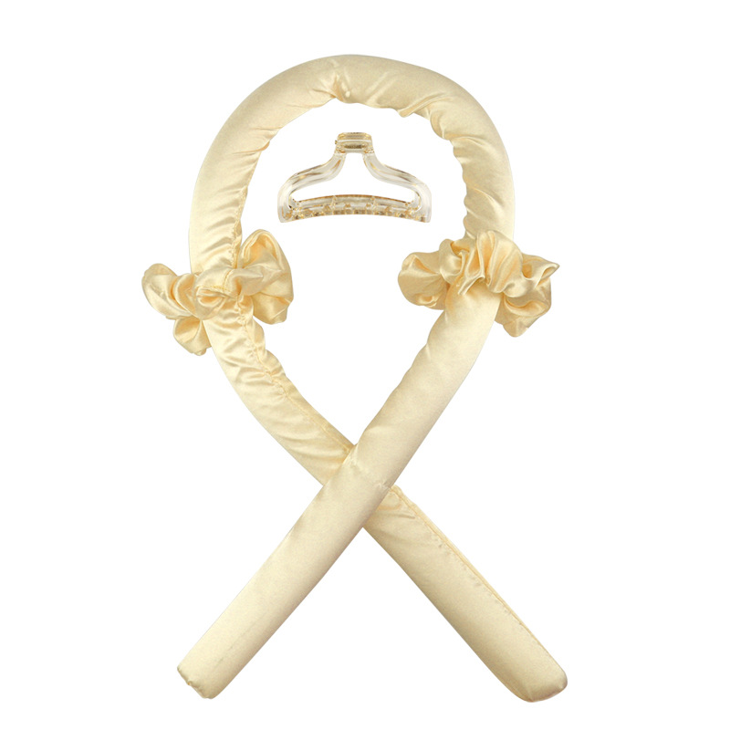 Wysokiej jakości jedwab pianka Curling Rod z klipsem miękka opaska nieopalany loki spania wstążka wałki do włosów narzędzia do stylizacji włosów DIY: Normal Set - Yellow