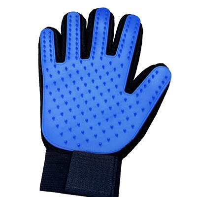 Luva de silicone para animais, luva para gatos e cães de estimação, luva eficiente e suave limpeza de limpeza: Left Hand / Azul