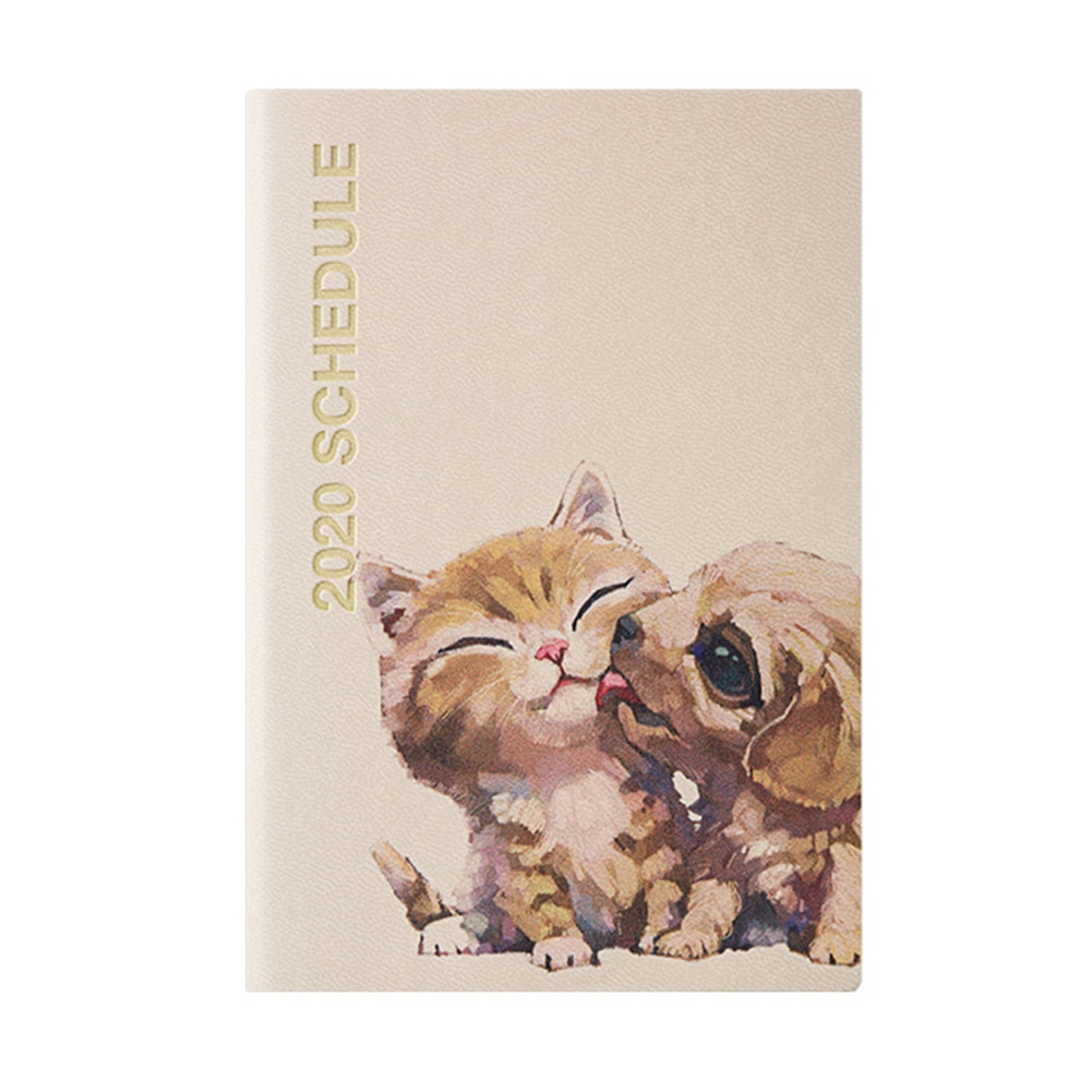 Calendar Weekly Planner A6 Diary Notebook School Stationery Agenda Journal Notesbook Cute Cat Panda Dog
