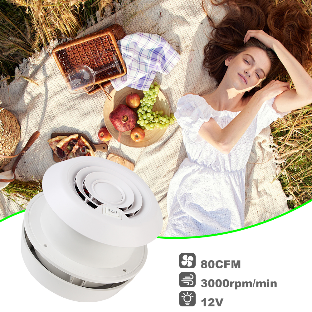 Campingvogntilbehør 12v biler stillegående vifte for bobilhenger campingvogn bilstyling sterk vindventilasjon avtrekksvifter sideluftuttak