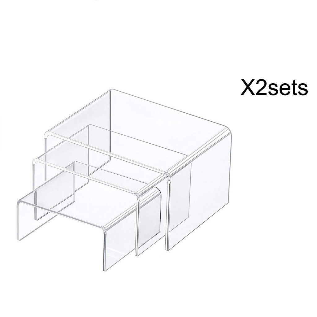 Three-tier Acrylic Detachable Ladder Frame Perfume Jewelry Display Rack Transparent Ladder Shelf Store Display Tools #T2G