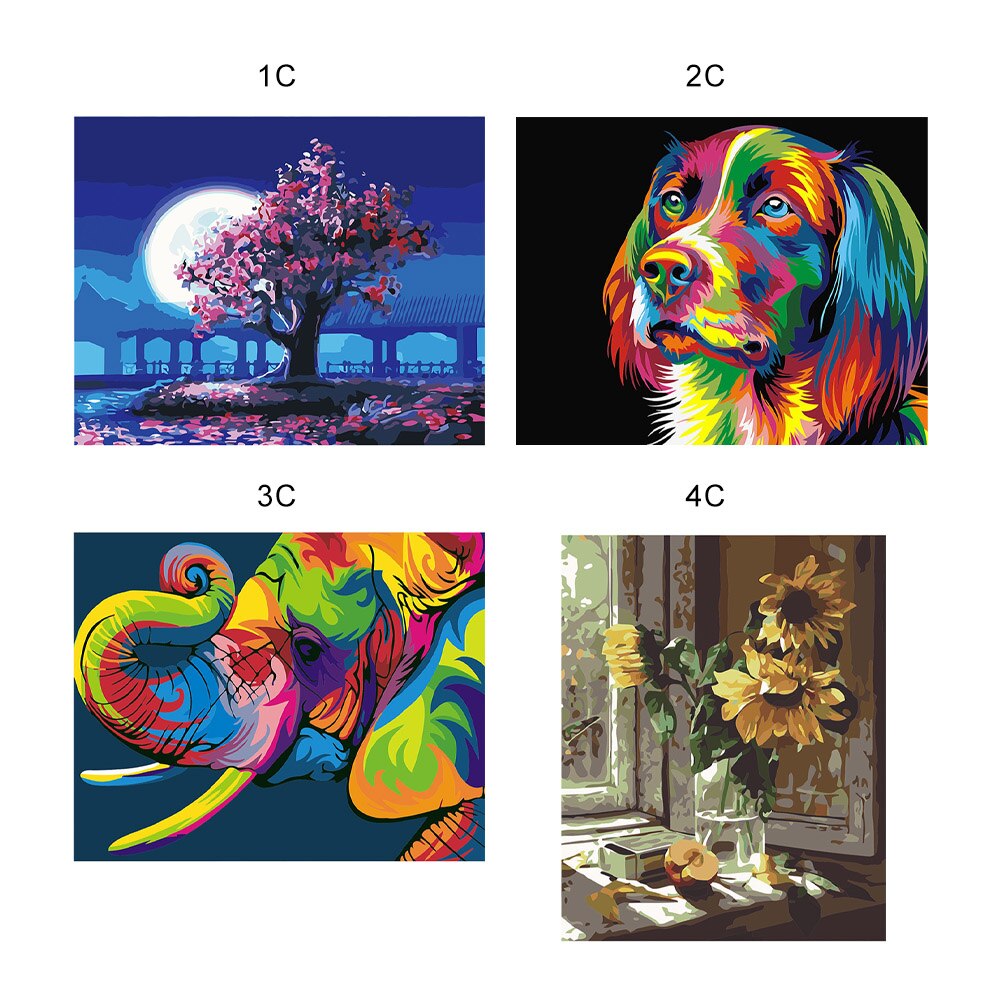 Paint Flora Kit And Numbers Fauna DIY By Oil Painting For Adult & Kids Beginners Frameless Family Hotel KTV Decorative Painting