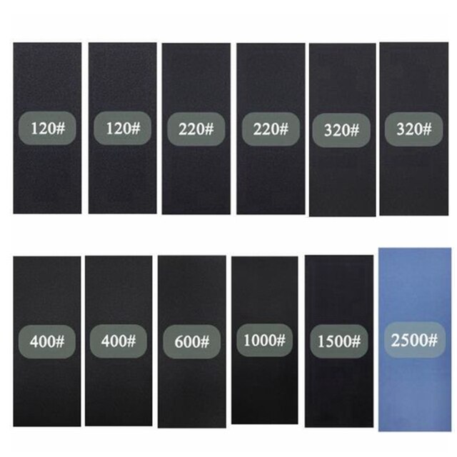 20pc Set di carta vetrata 1000/2000/3000/5000/7000 grana carta abrasiva carta abrasiva abrasiva ad acqua/a secco per lucidatura di metalli in legno Automotive: Black