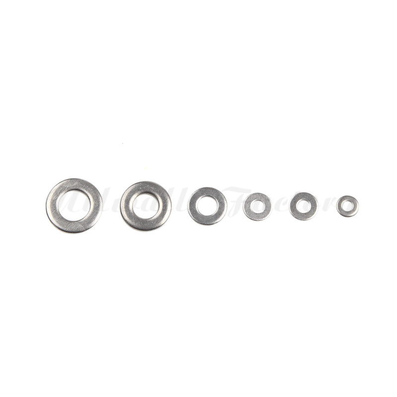 500 unids/set DIN125 M1.6/M2/M2.5/M3/M4/M5 304 arandela plana de acero inoxidable juego de surtido de juntas de arandela plana
