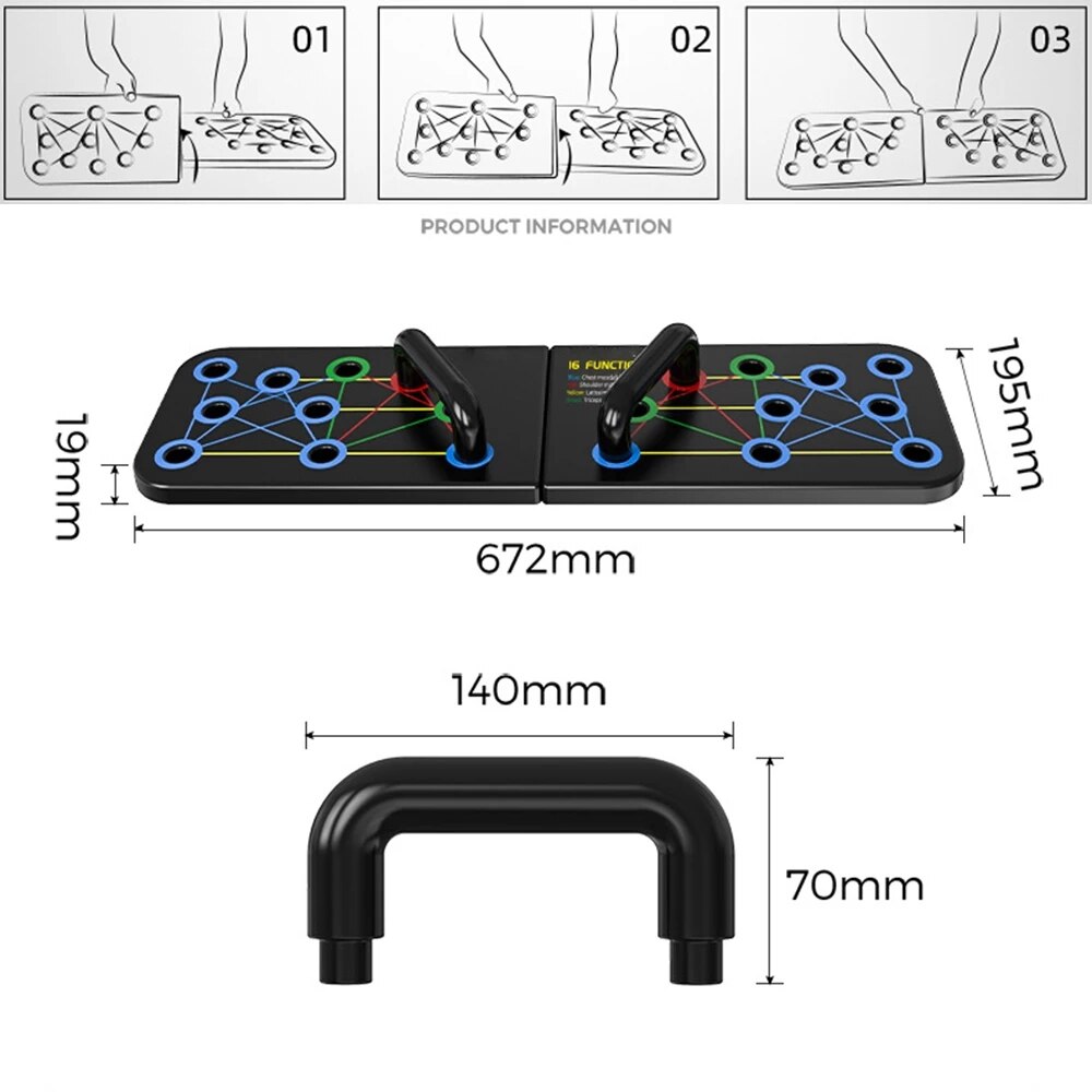 Push Up Rack Folded Board Set abdominal Bar Multi-Function Fitness Muscle Abdominal Training Exercise Equipment