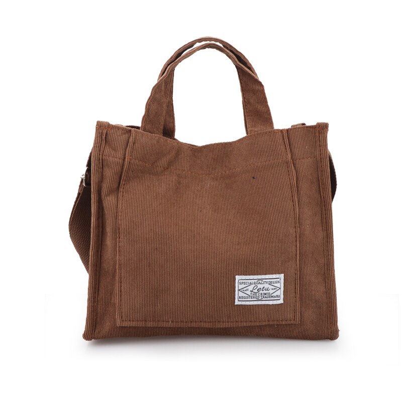 Borsa a tracolla Tote da donna Casual in velluto a coste borse a tracolla in tela di arte retrò per donna 2021 borse con cerniera in cotone Designer di lusso: Brown / 30x25x10cm