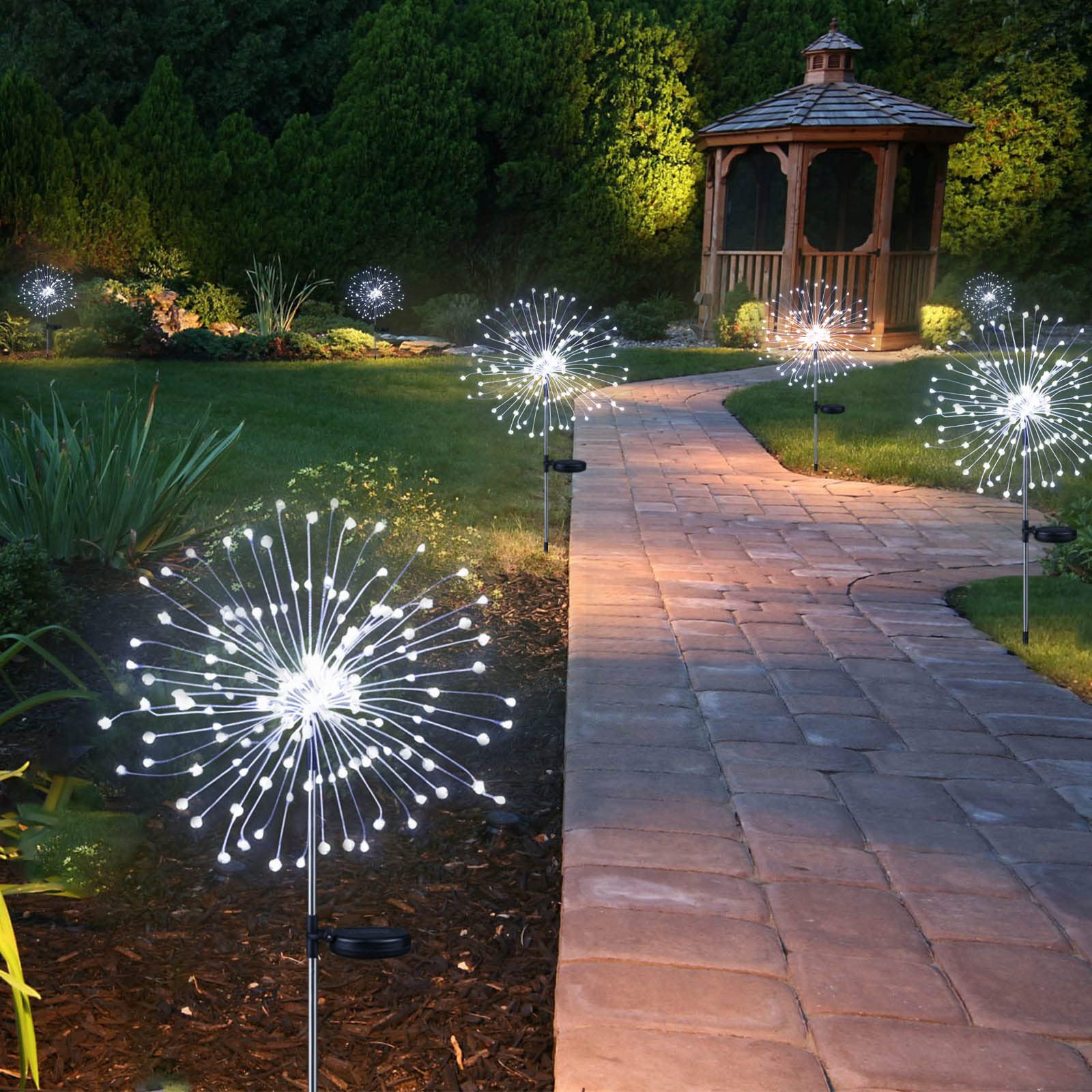Luz LED de fuegos artificiales con energía Solar, guirnalda impermeable para exteriores, lámpara, vallas de jardín, adornos de césped para decoración para de boda, 1 ud.