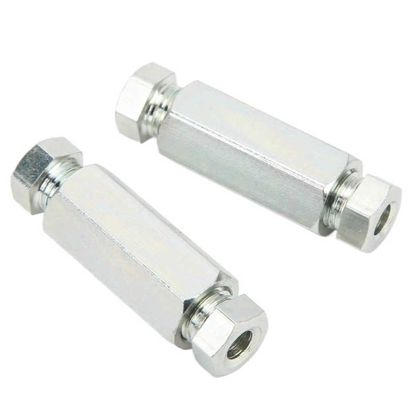 2Pcs/Set Brake Pipe Connectors 3/8in Inline Female + Male Nuts Replacement for British USA Cars PRE 1980 Brake Line Adapter