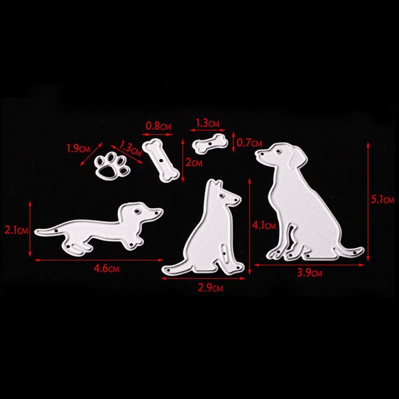 1 setti lovey dogs metallinleikkausmuotit stensiilit tee se itse koiran jalanjälki luu albumi askartelu kohokuviointi leikkausleikkaus meistit paperinleikkausmallit
