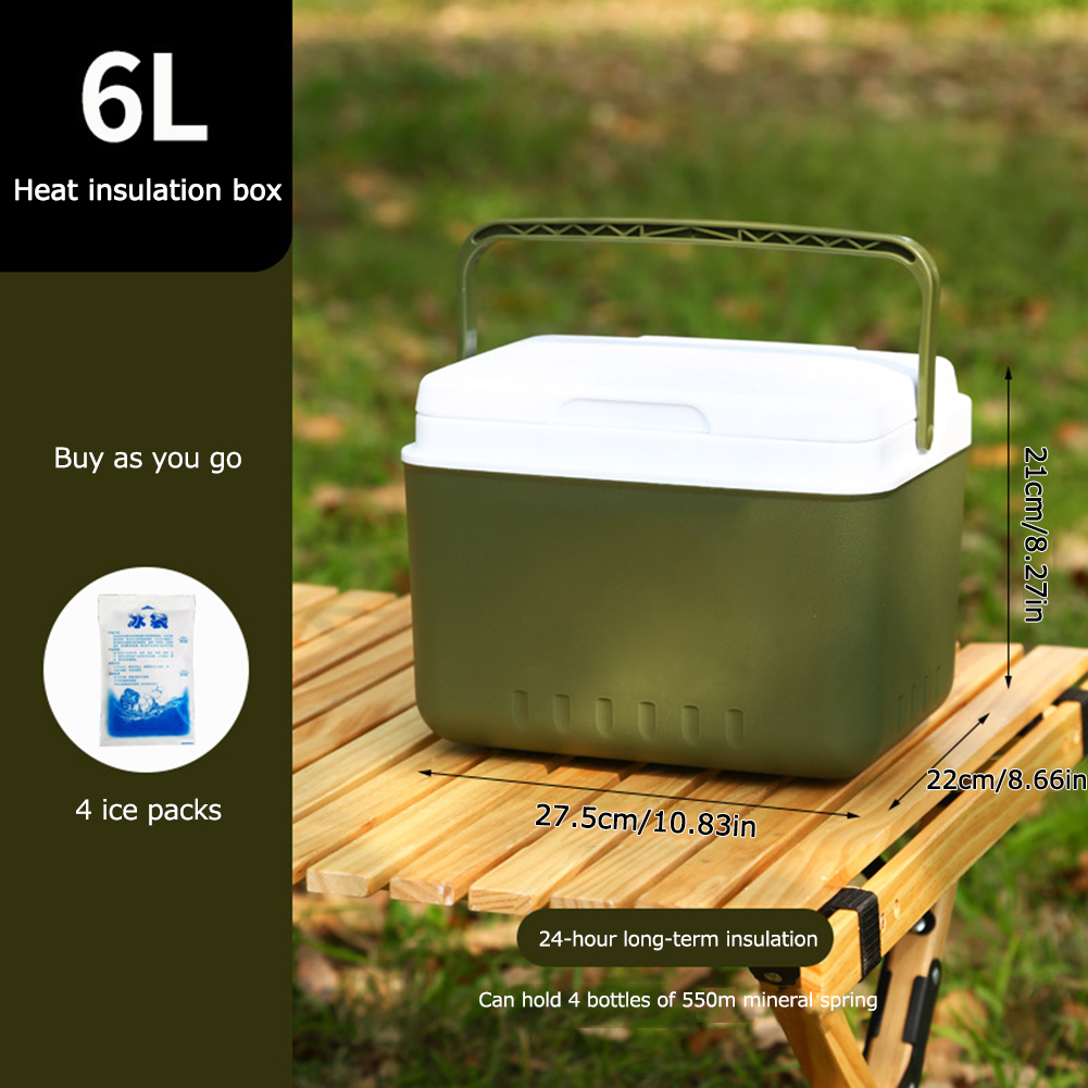 Boîte isotherme 6L, seau à glace Commercial Portable, double usage, polyvalent pour la maison, le Camping et les voyages