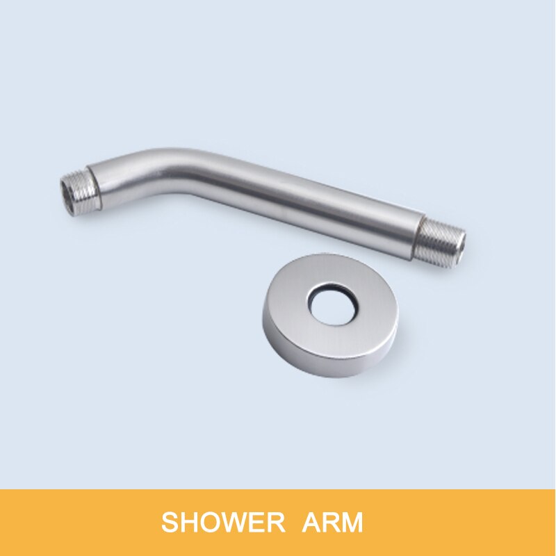 Stainless Steel Concealed Shower Faucets Set Brushed Nickel Rainfall Shower Head Single Handle Mixer Tap Bathroom Shower Mixer: Shower Arm only