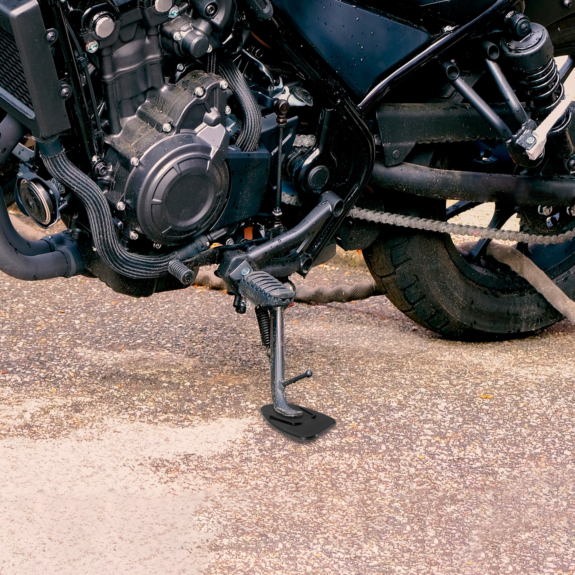 Motoforti Universele motorfiets standaard zijstandaard ondersteuningsplaat pad parkeerstandaard zijstandaard verlengpad
