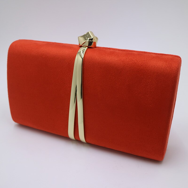 Nuphia Suède Avond Clutch Tassen en Party Koppelingen Avondtassen voor Vrouwen Geel Royal Blue Oranje Rood Paars: Orange as photo