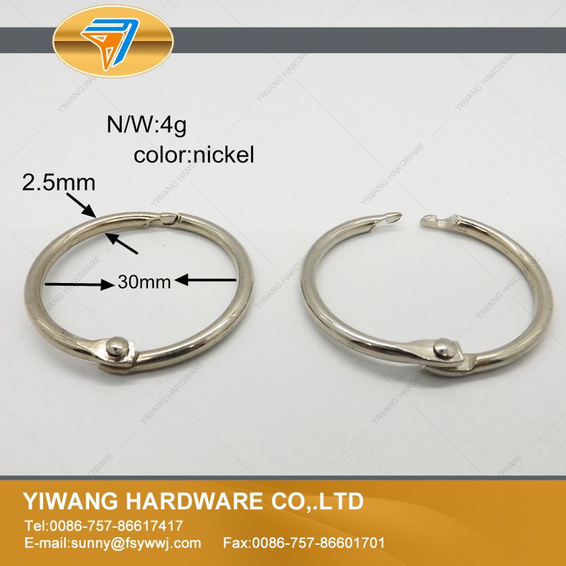 10pcs per set metal book binder rings wall calendar circle O ring card collection binder clip multipurpose ring: 30mm