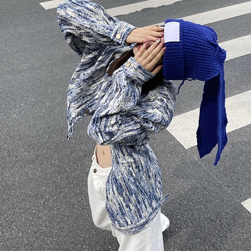 Easter Bunny Hat Rabbit Ears Costume Funny Party Favors Hats Easter Decorations Thicken Knitted Caps for Women Winter