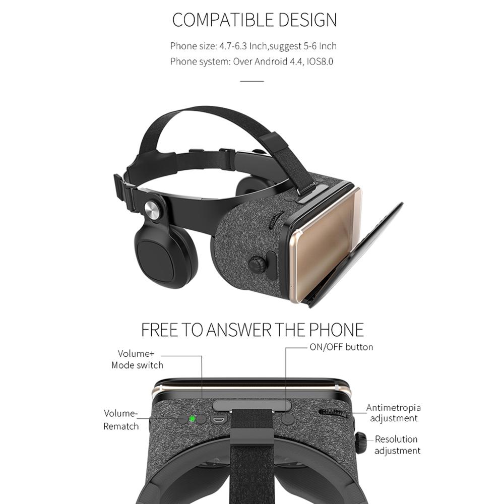 BOBOVR Z5 VR Virtual Reality Headset Box Stereo Wireless 3D VR Glasses for IOS Android Smart Phone Bluetooth Controller