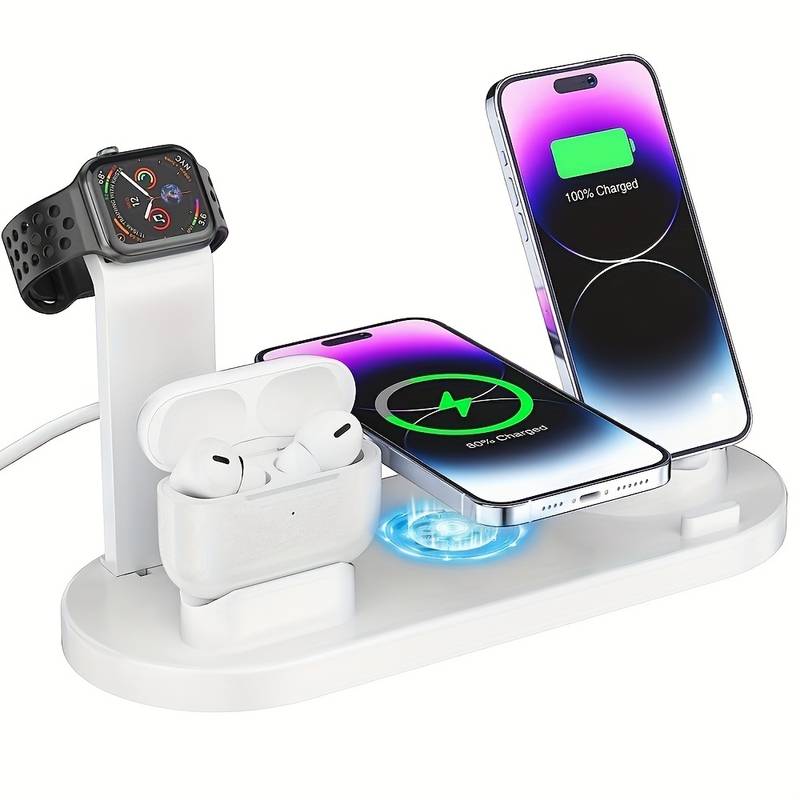 5 in 1 draadloze oplader stand pad voor iPhone 16 15 14 13 12 X Apple Watch Airpods bureautelefoon opladers snel opladen dockstation
