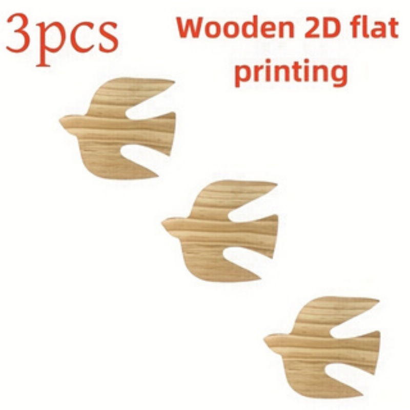 3pcs Bird-themed 2D Irregularity Wooden Irregular-Shaped Pendant Featuring Seagull Swallow Pigeon Wall Family Farmhouse Decorate: apple green