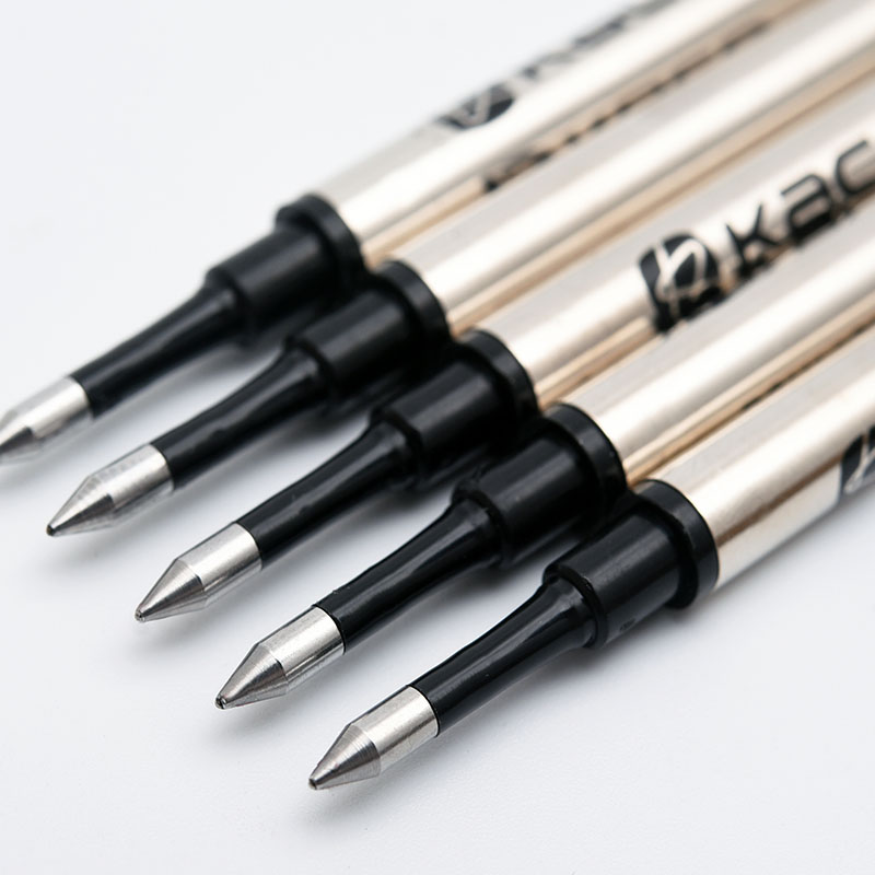 5 unids/caja estándar internacional Kaco repuesto de Rollerball de barra de Metal de tinta negro 0,5mm rotuladores recambios de la Oficina de la escuela suministros
