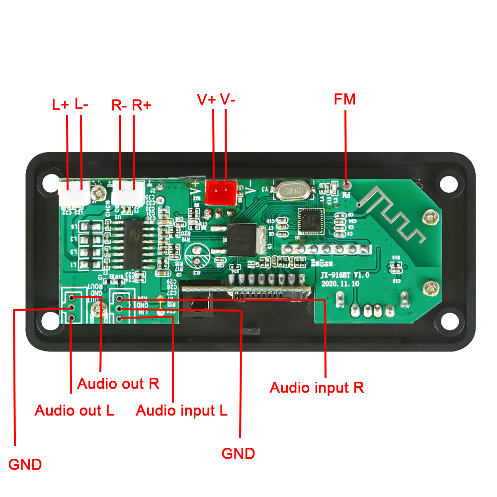 2*25W 50W wzmacniacz samochodowy sprzęt Audio USB TF FM moduł radiowy Bluetooth 12V MP3 płytka dekodera WMA odtwarzacz MP3 z pilotem
