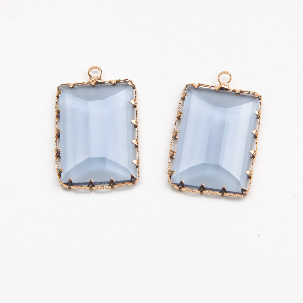 Rechthoek Facet Glas Bedels Voor Sieraden Maken Ketting Hangers Bevindingen Levert Diy Accessoires 19*26Mm: M / Rood