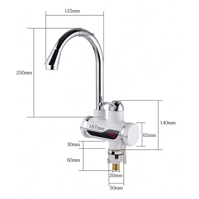 Kraan met doorstroomboiler, elektrische doorstroomboiler, waterkraan, roestvrijstalen waterkraan, keuken, met led-temperatuurweergave, 360 graden draaibaar, voor keuken, tuin, camping, 220 V, 3000 W Kraan met doorstroomboiler, elektrische doorstroomboiler, waterkraan, roestvrijstalen waterkraan, keuken, met led-temperatuurweergave, 360 graden draaibaar, voor keuken, tuin, camping, 220 V, 3000 W