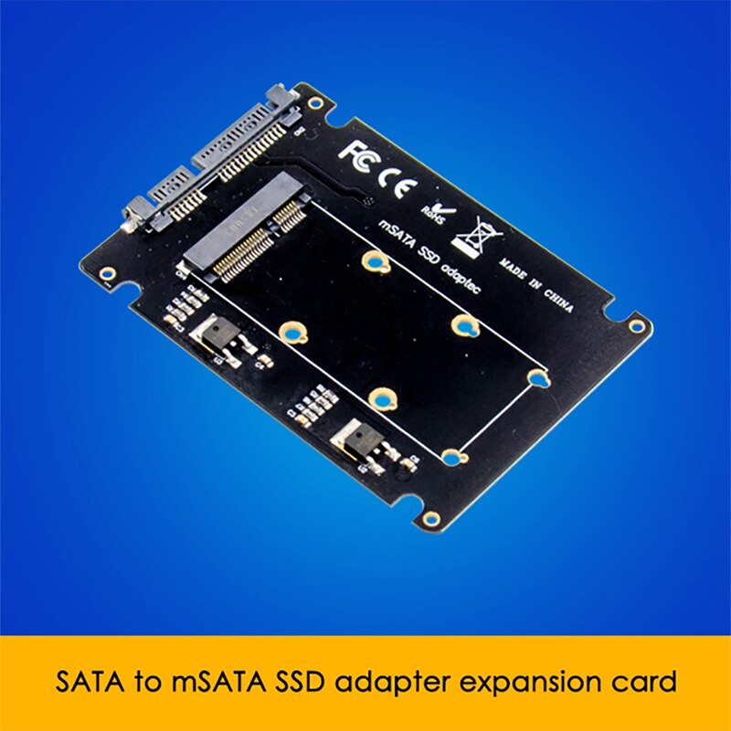 AU42 -SATA to MSATA SSD Adapter Card, SATA to MSATA NGFF Adapter Expansion Card for Laptop PC