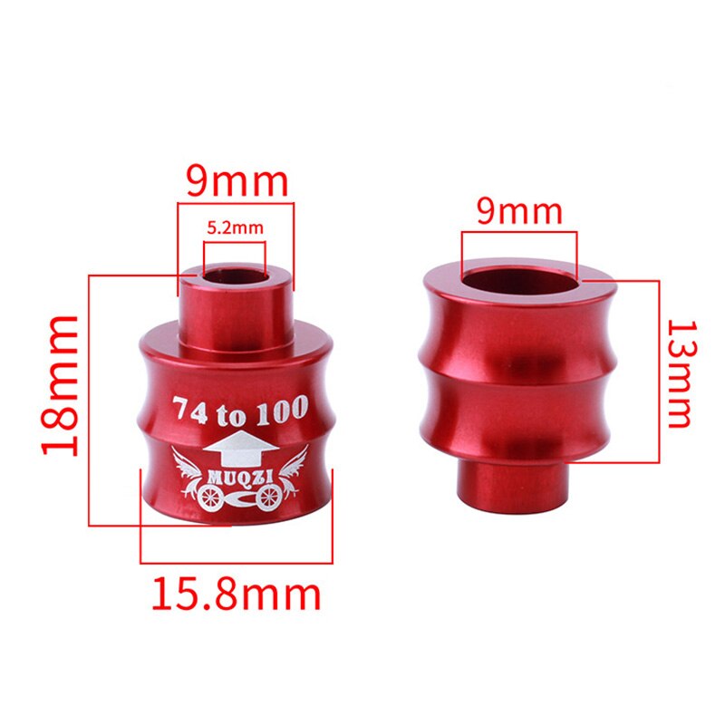 MUQZI 1 Pair Bicycle Hub Extension Seat 74mm To 100mm Front Fork Hubs Adapter Converter MTB Road Bike Parts