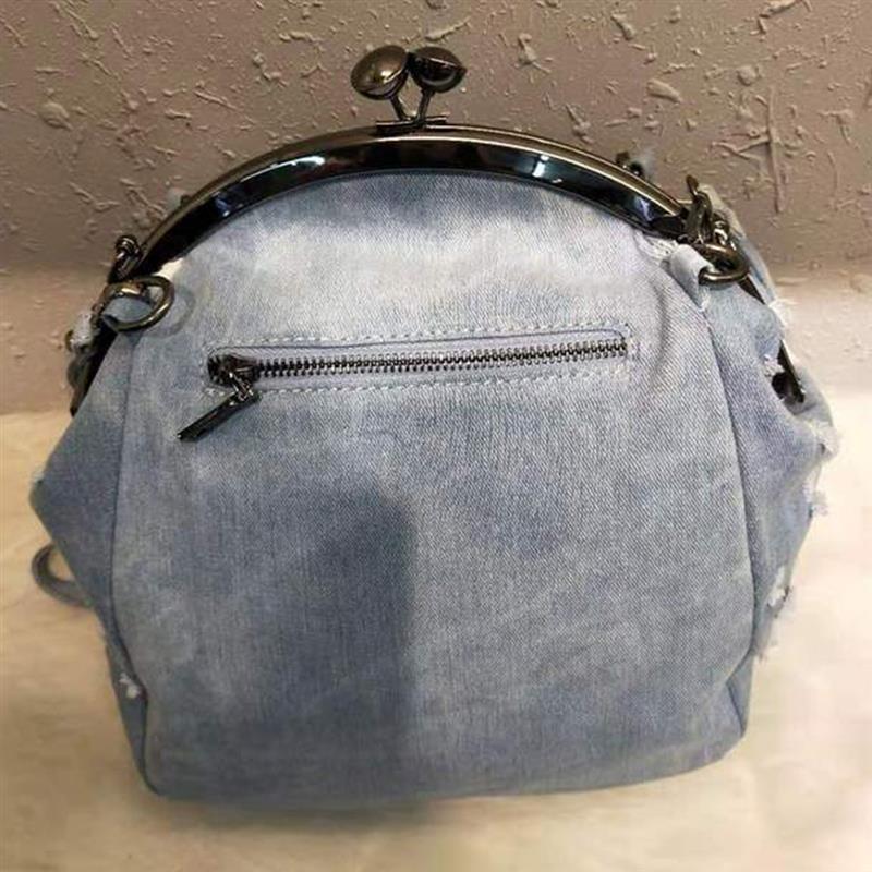 Mode Shell Type Denim Crossbody Tas vrouwen Schoudertas Creatieve Sluiting Sluiting Tote Bag Top Handvat Tas Voor vrouwen