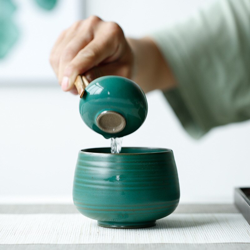 Grov keramikk i japansk stil lite antall teservant kopp vask håndlaget årgang jianshui keramikk kung fu tesett tilbehør