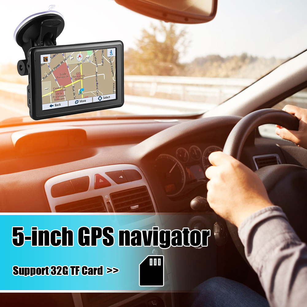 Navegador GPS para coche, dispositivo de carga USB, transmisor FM conveniente, navegador, 5 pulgadas, TFT, HD, accesorios para coche
